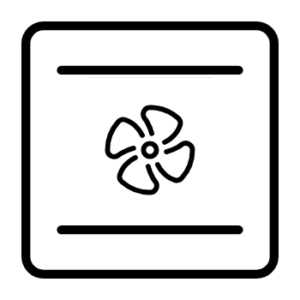 Hetelucht et boven- en onderwarmte symbool oven