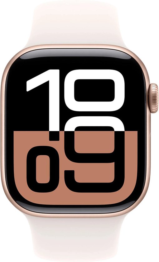 Apple Watch Series 10 WiFi + 4G (Cellular) 42mm Roségoud - Sportbandje M/L Lichtroze