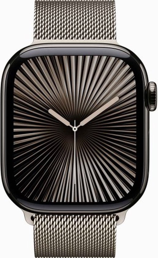 Apple Watch Series 10 WiFi + 4G (Cellular) 46mm Titanium Zilver - Milanese Band S/M Zilver