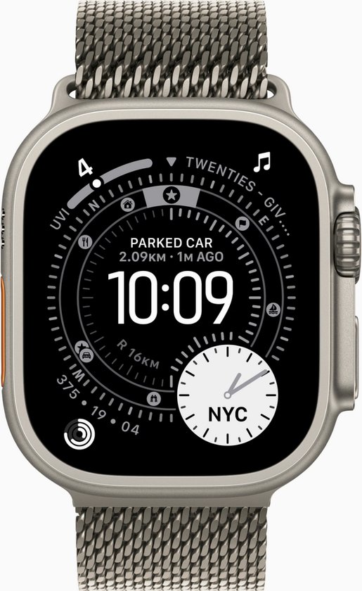 Apple Watch Ultra 3 Cellular 49mm Zilver - Milanese Band M Zilver