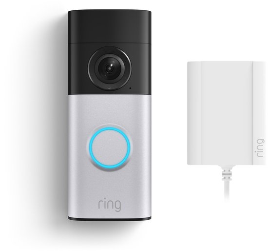 Ring Wired Video Doorbell 2K Plus met stekkeradapter